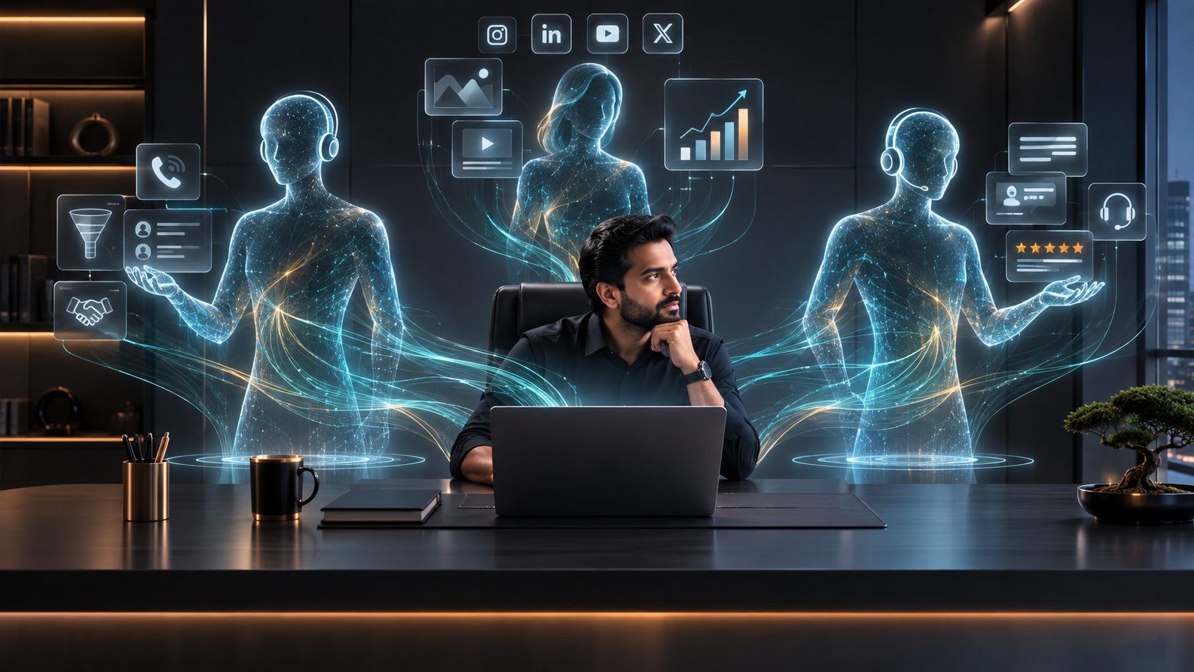 AI employee teams for sales marketing and service